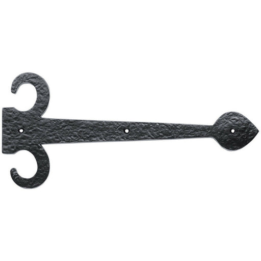 PAIR 305mm Ornate Sword Hinge Front Black Antique Decorative Door Plate Loops