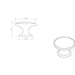 2x Ring Domed Cupboard Door Knob 38.5mm Diameter Satin Nickel Cabinet Handle Loops