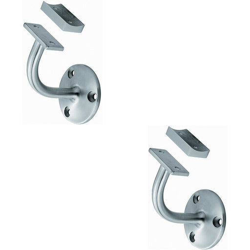 2x Handrail Bracket Saddle Suits 38mm Diameter Handrail Satin Stainless Steel Loops