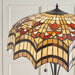 1.5m Tiffany Twin Floor Lamp Dark Bronze & Opulent Stained Glass Shade i00028 Loops