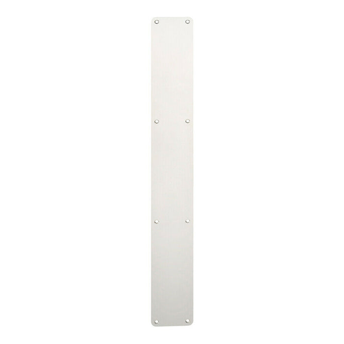 Plain Door Finger Plate 650 x 75mm Bright Stainless Steel Push Plate Loops
