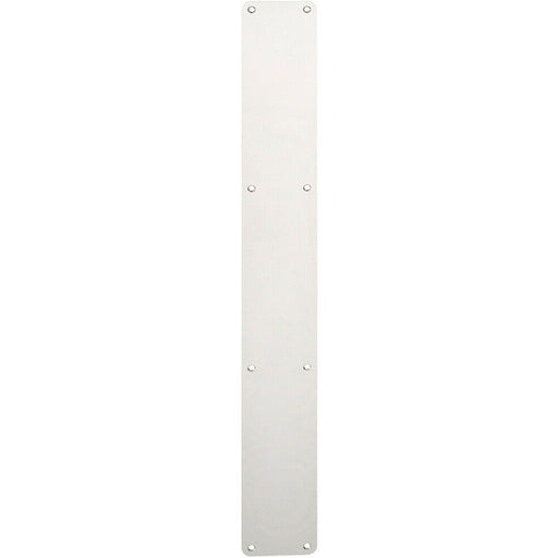 Plain Door Finger Plate 650 x 75mm Bright Stainless Steel Push Plate Loops