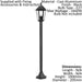 IP44 Outdoor Bollard Light Black Cast Aluminium 1 x 60W E27 Tall Lamp Post Loops