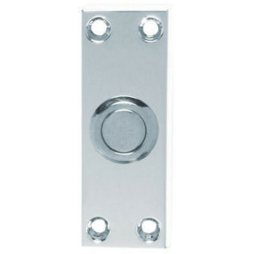 Decorative Door Bell Cover Polished Chrome 76 x 25mm Victorian Square Edged Loops