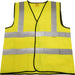 LARGE Yellow Hi Vis Waistcoat – Work Site Road Builder Contractor – Safety Wear Loops