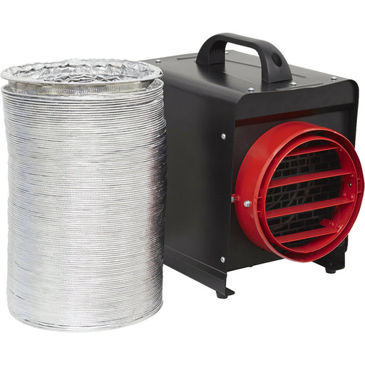 Industrial Fan Heater with 6m Ducting - 2 Kilowatt - Thermostat Control Loops