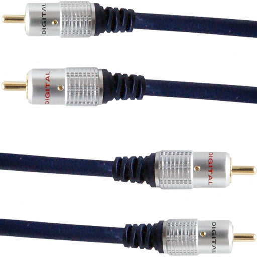 PRO 20m Twin Dual 2 RCA Male to Plug Interconnect Cable Lead Audio PHONO Amp Loops