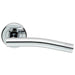 Door Handle & Latch Pack Chrome Modern Angled Arch Bar on Screwless Round Rose Loops