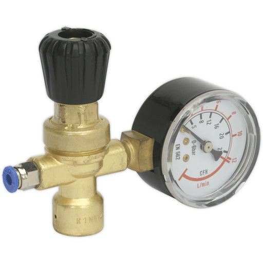 MIG Gas Regulator for Disposable Cylinders - 4bar Max. Pressure - Pressure Gauge Loops