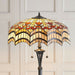 1.5m Tiffany Twin Floor Lamp Dark Bronze & Opulent Stained Glass Shade i00028 Loops