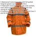 LARGE Orange Hi-Vis Motorway Jacket with Quilted Lining - Retractable Hood Loops