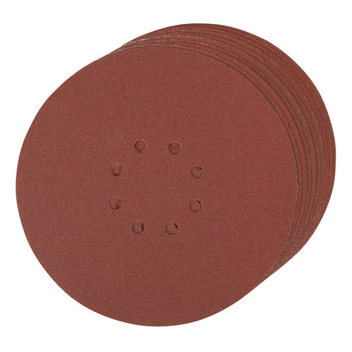 10 PACK 225mm 120 Grit Sanding Sheet Discs Hole Punch Aluminium Oxide Hook Loop Loops