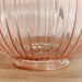 Round Textured Table Lamp Base Pink Ribbed Glass & Nickel Classic Globe Bulb Loops