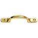 Sash Window Bow Shaped Lift Handle 102 x 12mm 28mm Proj Polished Brass Loops