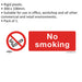 1x NO SMOKING Health & Safety Sign - Rigid Plastic 300 x 100mm Warning Plate Loops
