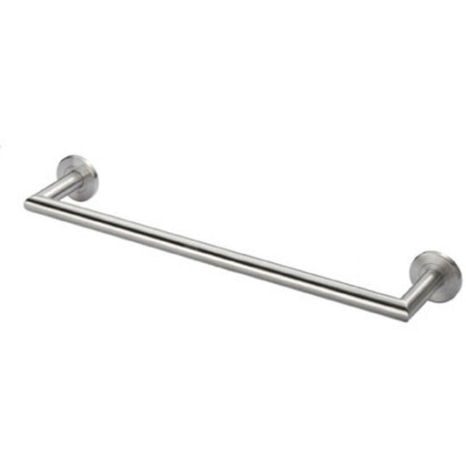 Mitred Bathroom Single Towel Rail Concealed Fix 400mm Centres Satin Steel Loops