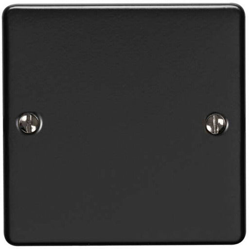 Single MATT BLACK Blanking Chassis Plate Round Edged Wall Box Hole Cover Cap Loops