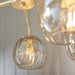 Ceiling Pendant Light - Satin Brass Plate & Champagne Lustre Glass - 5 x 25W E14 Loops