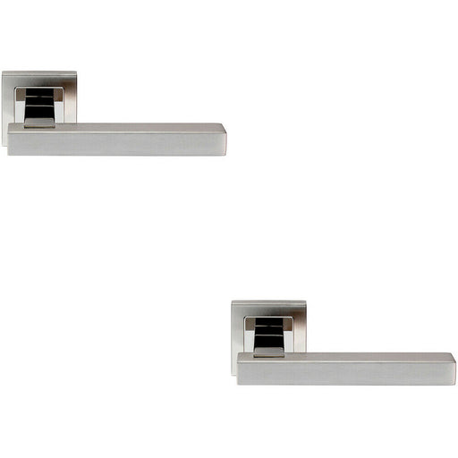 2x PAIR Square Cut Straight Bar Handle Concealed Fix Polished & Satin Steel Loops