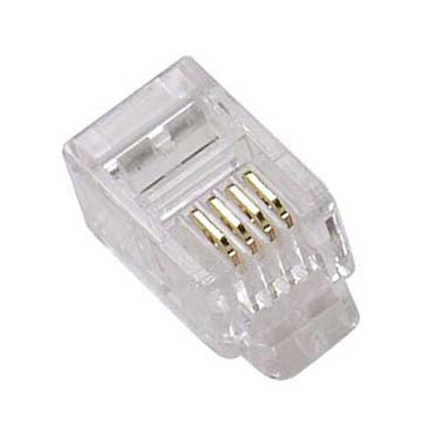 10x RJ11 RJ12 Gold Crimp Plugs 6P4C 4 Contact Pin End Connector ADSL FAX Loops