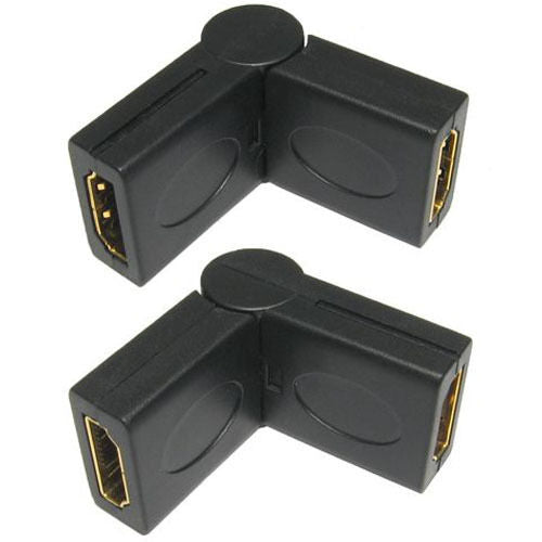 HDMI Swivel Right Angle Angled Adapter 90 270 Degree Connector Socket to Female Loops