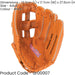 Adult Left Handed Baseball Fielders Glove Tan Vinyl Leather Double Cross Pocket