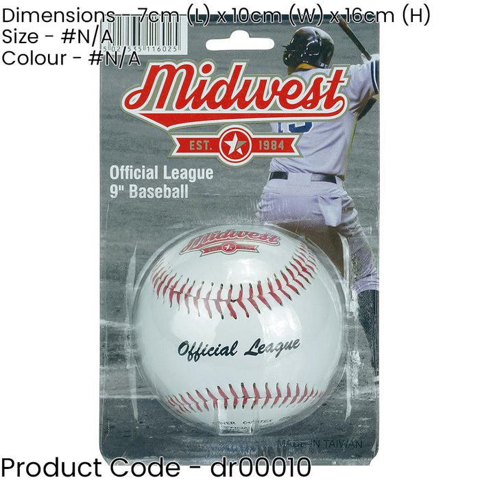 9 Inch Baseball Ball - League Official Synthetic Leather Flat Stiched Game Ball