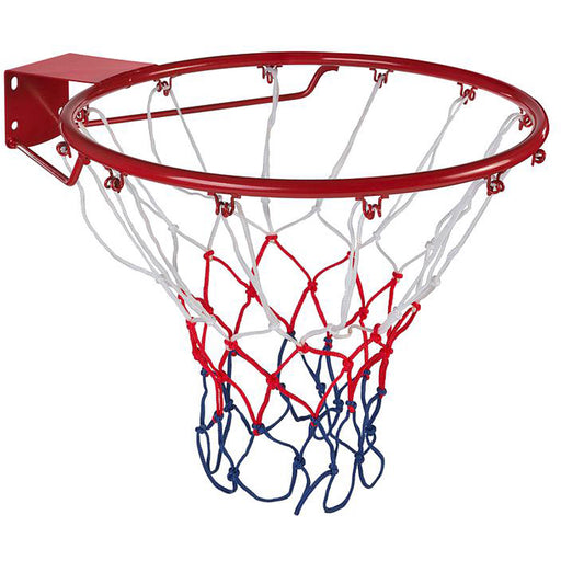 18 Inch Wall Mounted Red Basket Ball Hoop & Net Set - Outdoor Garden Dunk Frame
