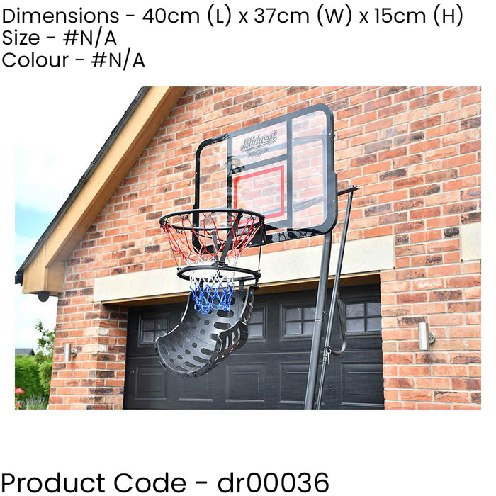 Clip-On Basketball Shot Returner Adapter - 18 Inch Hoops - Rolls Ball Back 