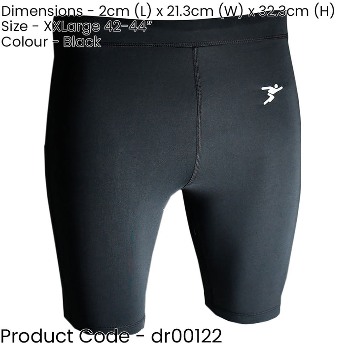 XXL - BLACK Adult Sports Baselayer Compression Shorts Bottoms - Unisex Training