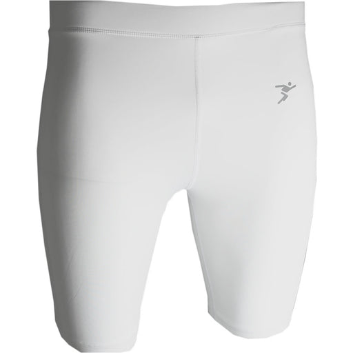 M - WHITE Junior Sports Baselayer Compression Shorts Bottoms - Unisex Training