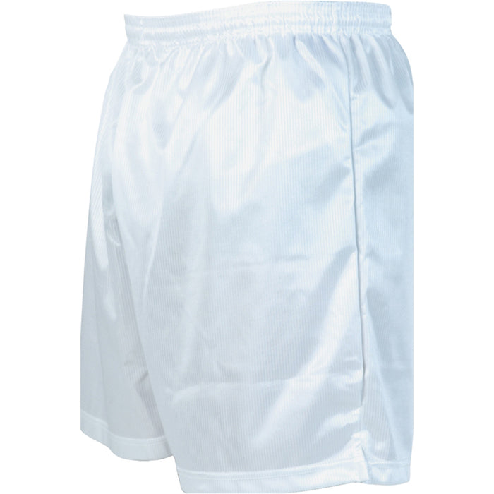 L - WHITE Adult Sports Micro Stripe Training Shorts Bottoms - Unisex Football