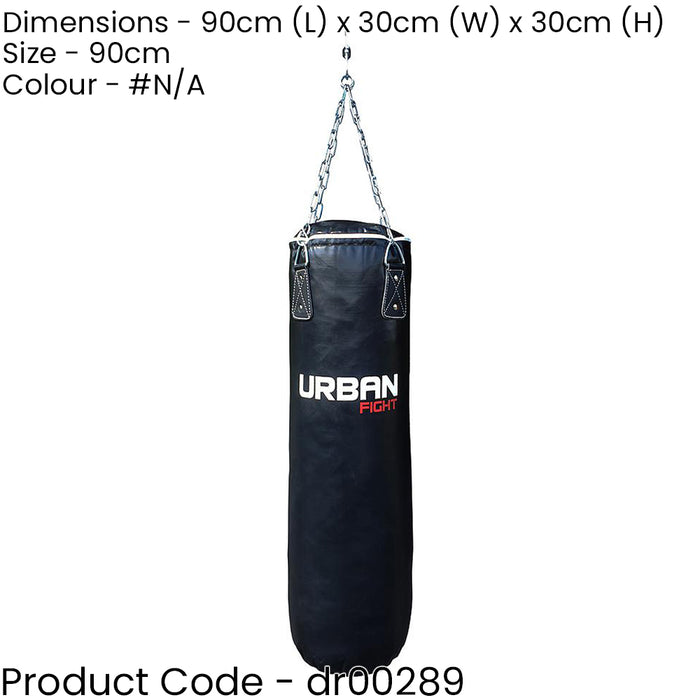 90cm 20KG Training PU Punch Bag - Ready Filled & Heavy Duty Chains Exercise Gym