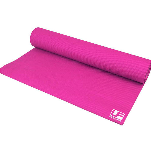 Pink 4mm Yoga Mat & Carry Strap - 183 x 61cm - Roll Out PVC Excersice Matt