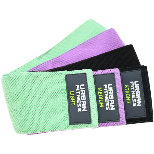 3 PACK - 15 Inch Fabric Workout Resistance Bands - MEDIUM STRONG & EXTRA STRONG