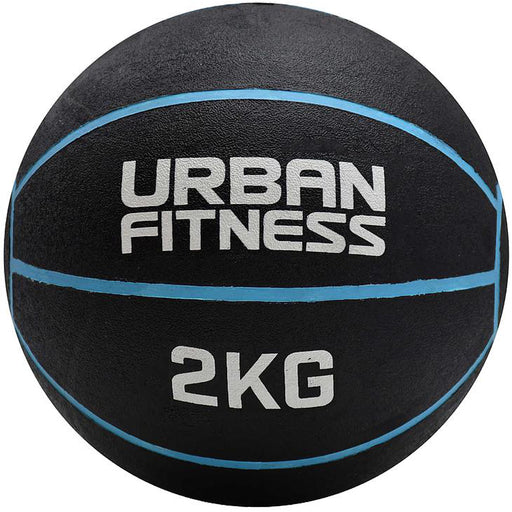 2KG 19.5cm Rubber Medicine Ball - At Home Weight Training Weighted Gym Ball