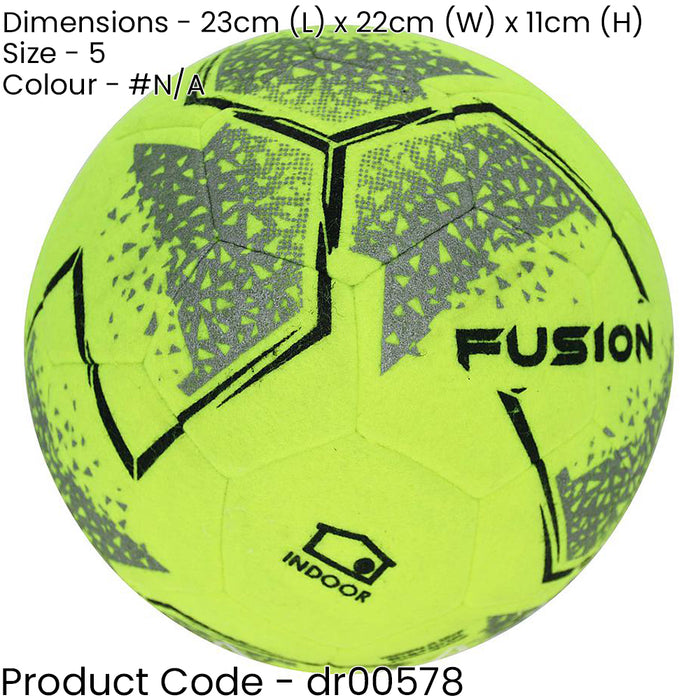 Size 5 Felt Indoor Football - Fluorescent Yellow - Hardcourt Football 5 A Side