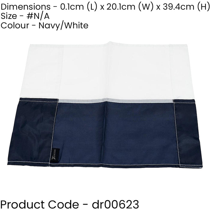 Single All Weather Football Corner Flag - NAVY & WHITE - Outdoor Polyester