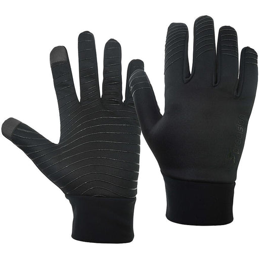 INFANT Fleece Lined Football Training Gloves - Black Elasticated Warm Hands