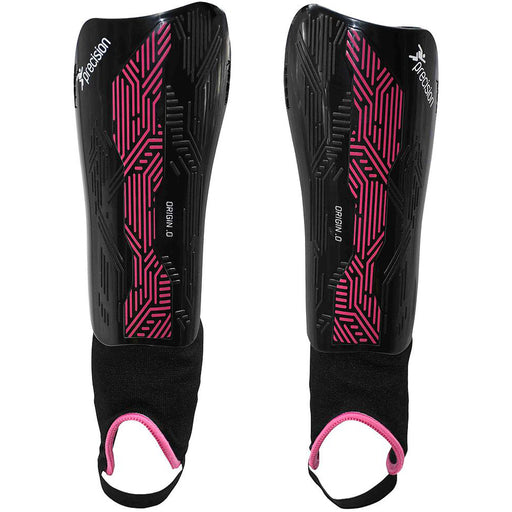 L - Football Shin Pads & Ankle Guards BLACK/PINK High Impact Slip On Leg Cover