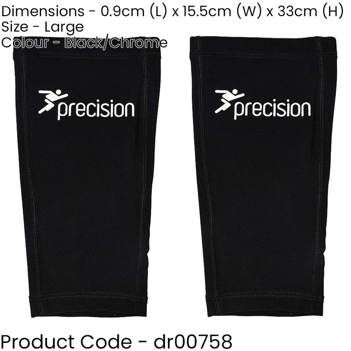 L - Shinguard Sleeves PAIR - BLACK - Washable Leg Protection Pad Holders