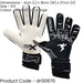 Size 9.5 PRO ADULT Goal Keeping Gloves - Lightweight White/Orange Keeper Glove