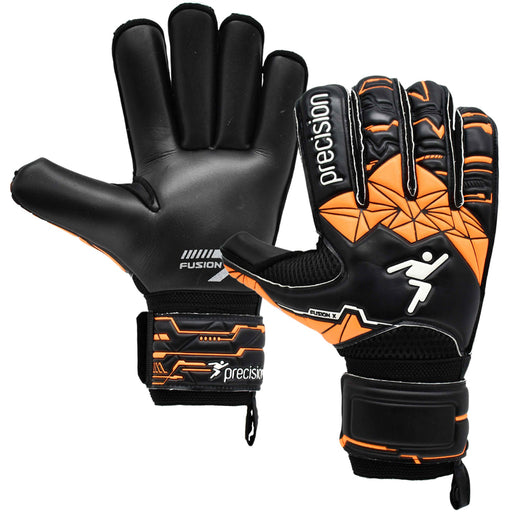 Size 11 PRO ADULT Finger Protect Goal Keeping Gloves Black/Orange Keeper Glove