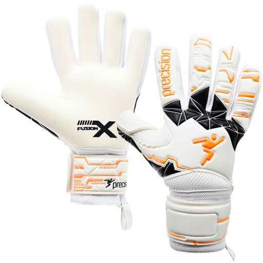 Size 8 PRO ADULT Goal Keeping Gloves - Contact Duo Replica White/Orange Glove