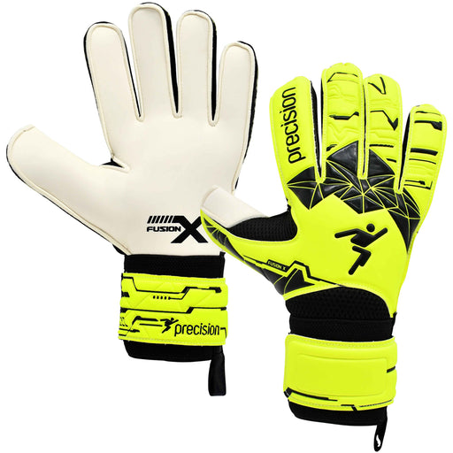 Size 4 Professional JUNIOR Goal Keeping Gloves Flat Cut FLUO YELLOW Keeper Glove