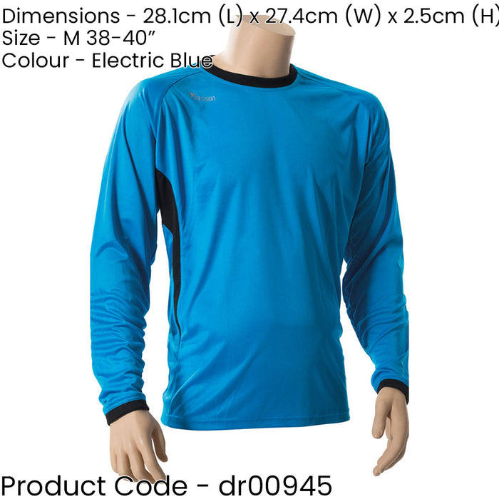 ADULT M 38-40 Inch BLUE Goal-Keeping Long Sleeve T-Shirt Shirt Top GK Keeper