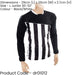 L JUNIOR Valencia Stripe Long Sleeve PLAIN Football Shirt - BLACK/WHITE 30-32"