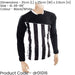 XL ADULT Valencia Stripe Long Sleeve PLAIN Football Shirt - BLACK/WHITE 46-48"