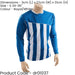 S ADULT Valencia Stripe Long Sleeve PLAIN Football Shirt - BLUE/WHITE 34-36"