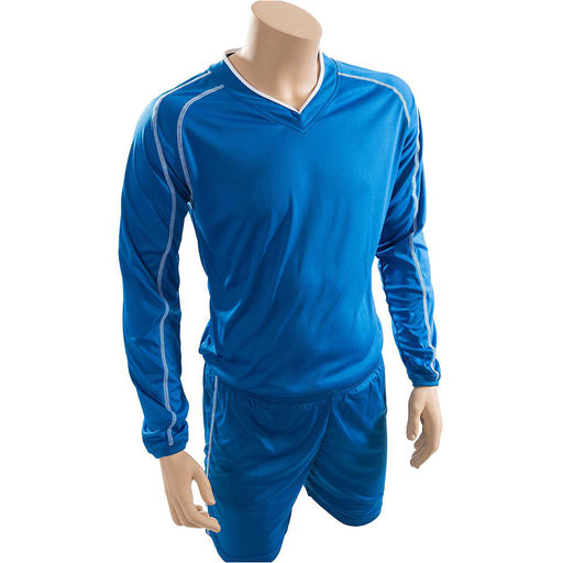 L JUNIOR Long Sleeve Marseille Shirt & Short Set BLUE/WHITE 30-32" Football Kit